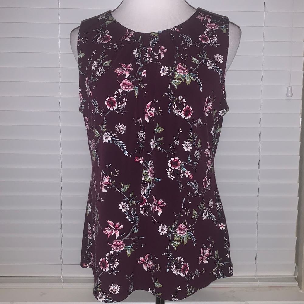 Calvin Klein Sleeveless Patterned Blouse